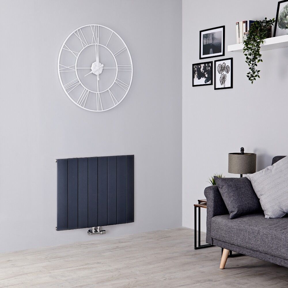 Milano Skye - Aluminium Anthracite Horizontal Designer Radiator - 600mm x 755mm (Single Panel)
