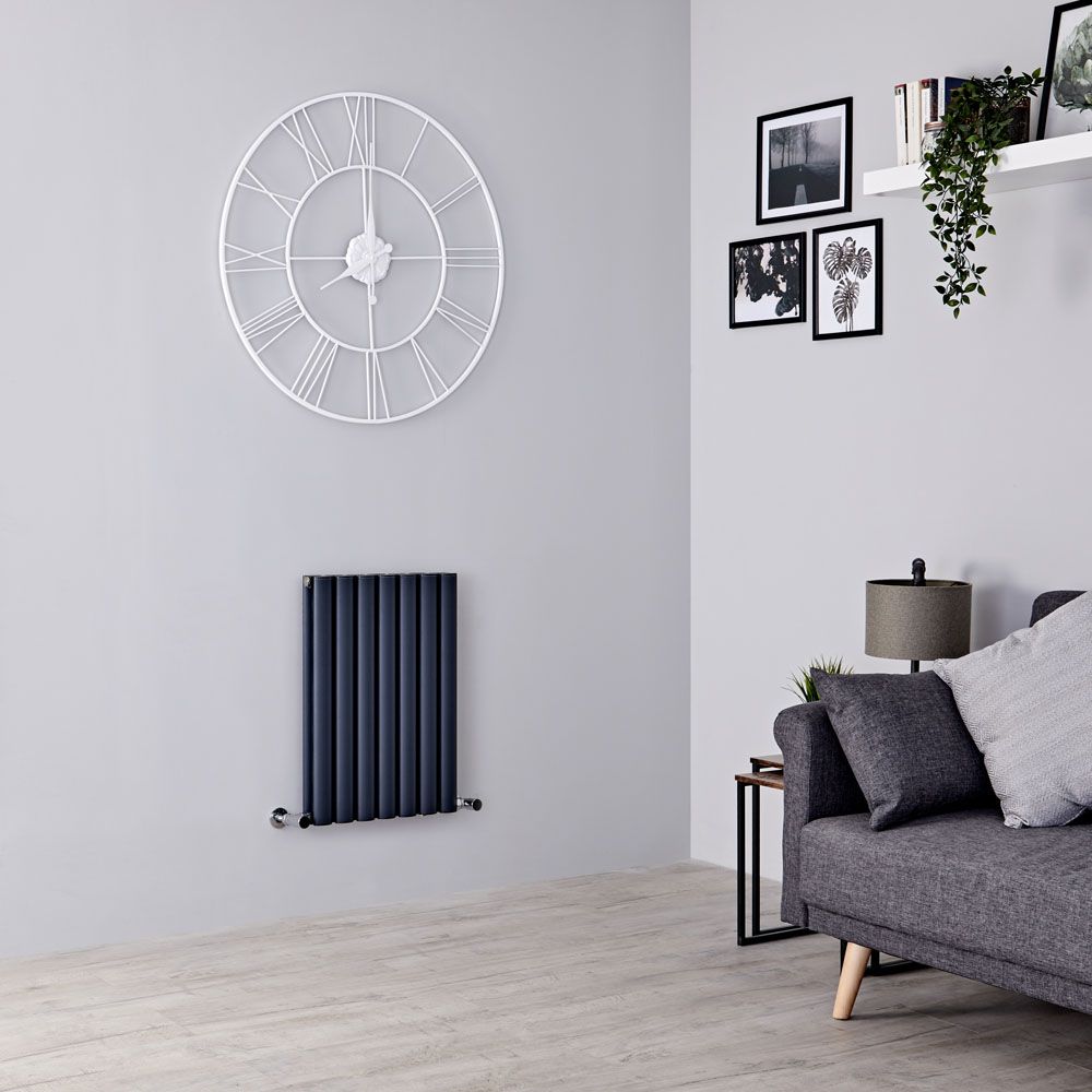 Milano Aruba Ayre - Aluminium Anthracite Horizontal Designer Radiator - 600mm x 410mm (Double Panel)
