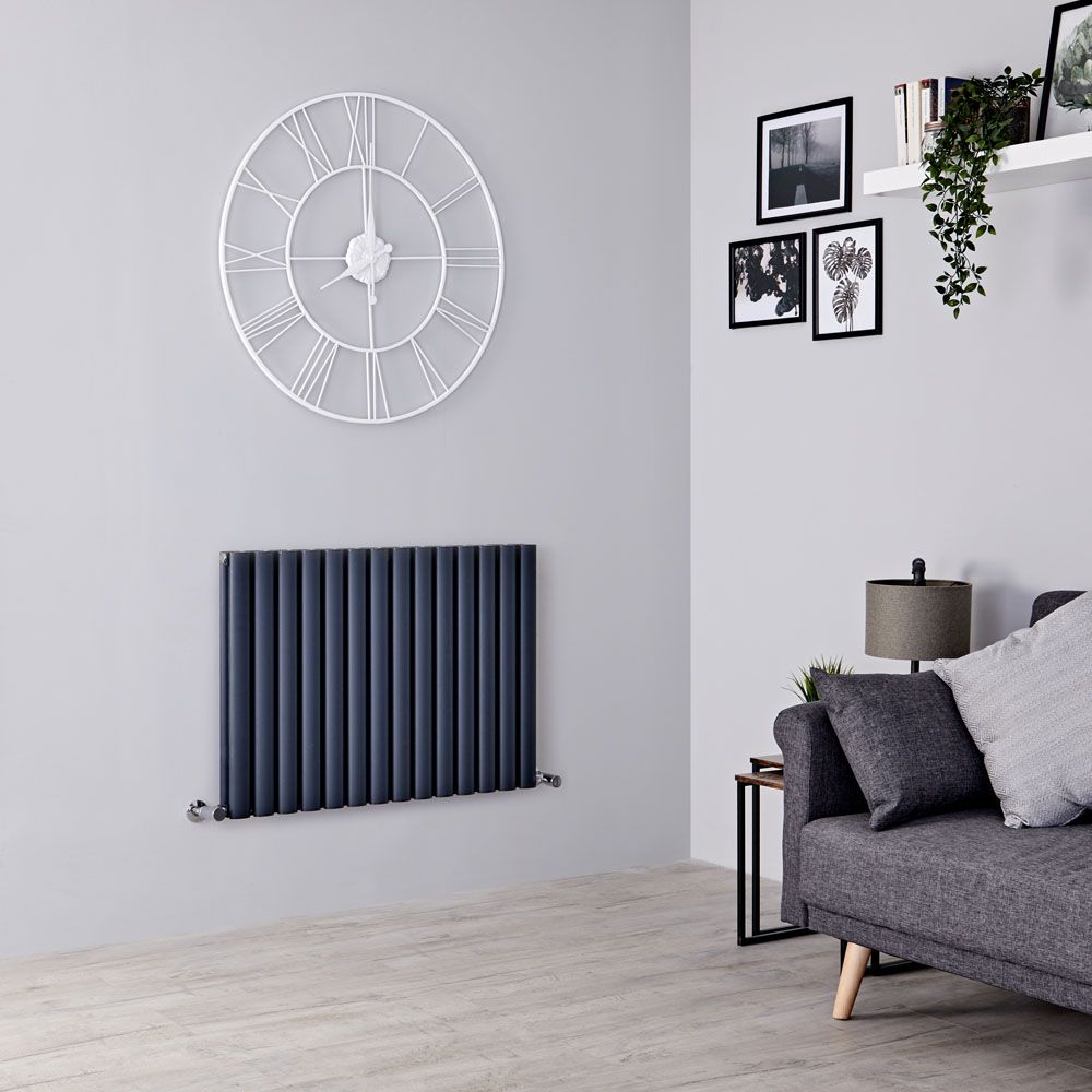 Milano Aruba Ayre - Aluminium Anthracite Horizontal Designer Radiator - 600mm x 830mm (Double Panel)