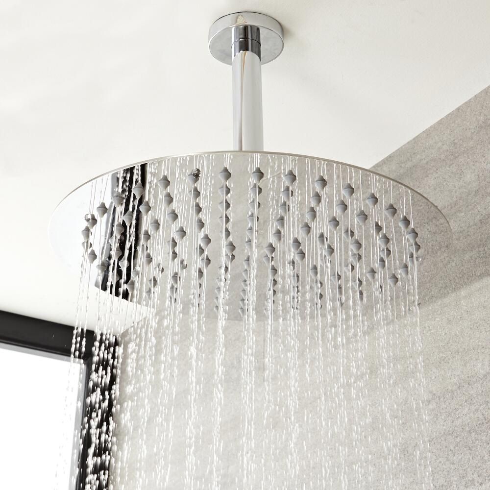 Milano Mirage - Modern Round Ceiling Mounted Shower Arm - Chrome