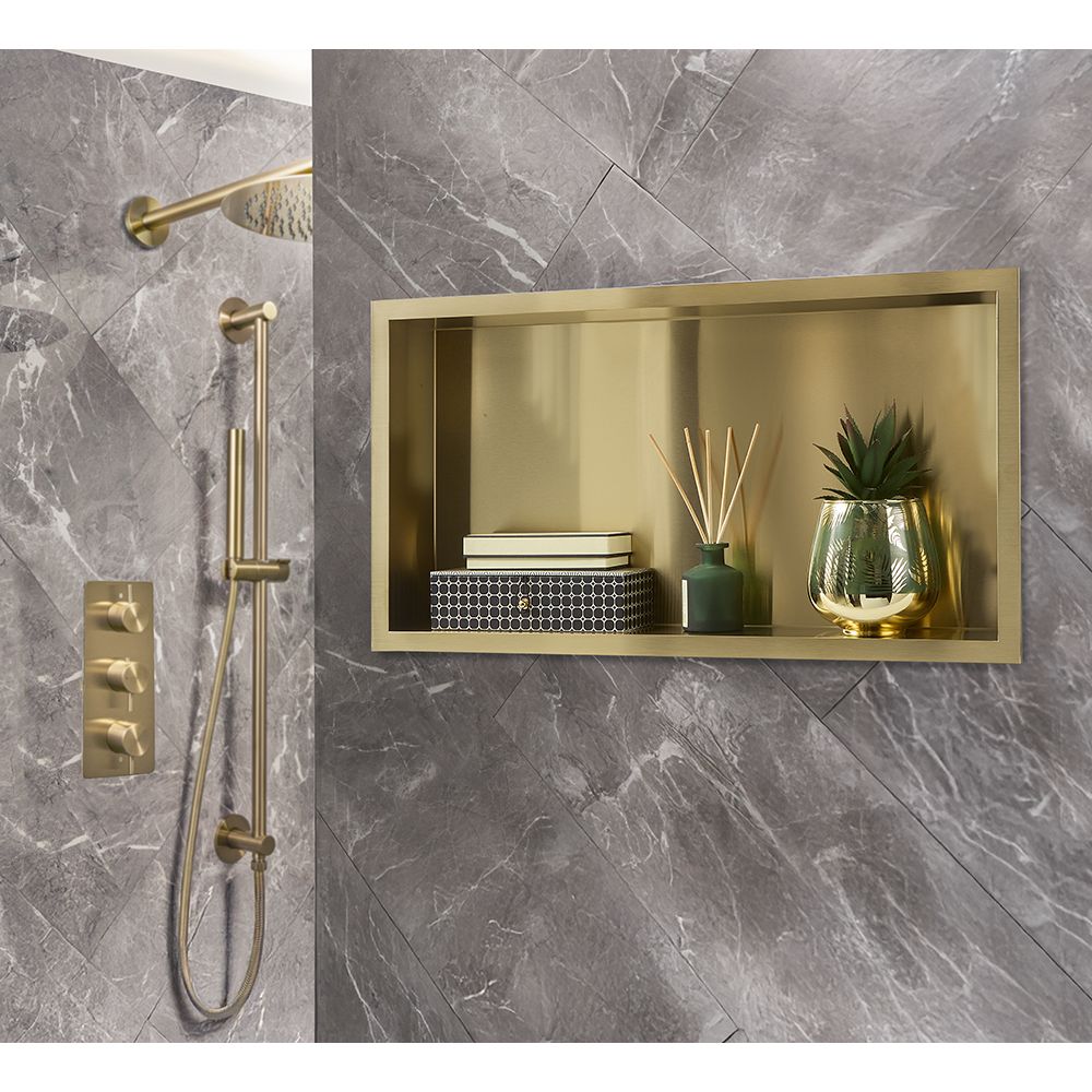 Milano - 640mm x 340mm Rectangular Shower Niche - Choice of Finish