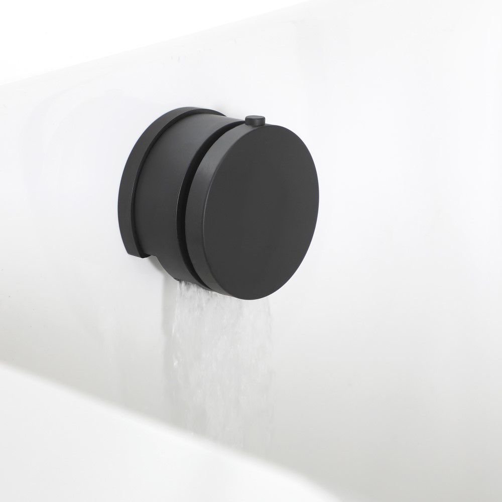 Milano Nero - Modern Overflow Bath Filler and Waste - Black