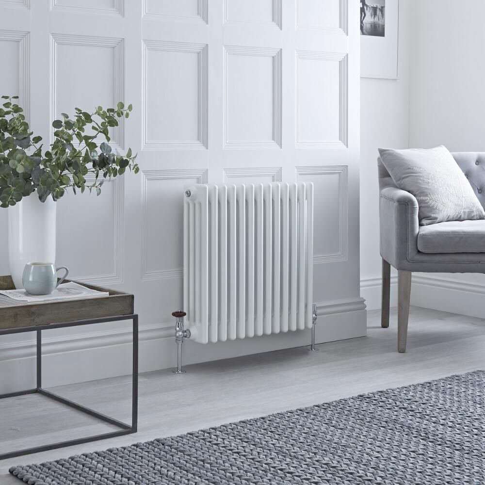 Milano Windsor - White Horizontal Traditional Four Column Radiator - Choice of Size