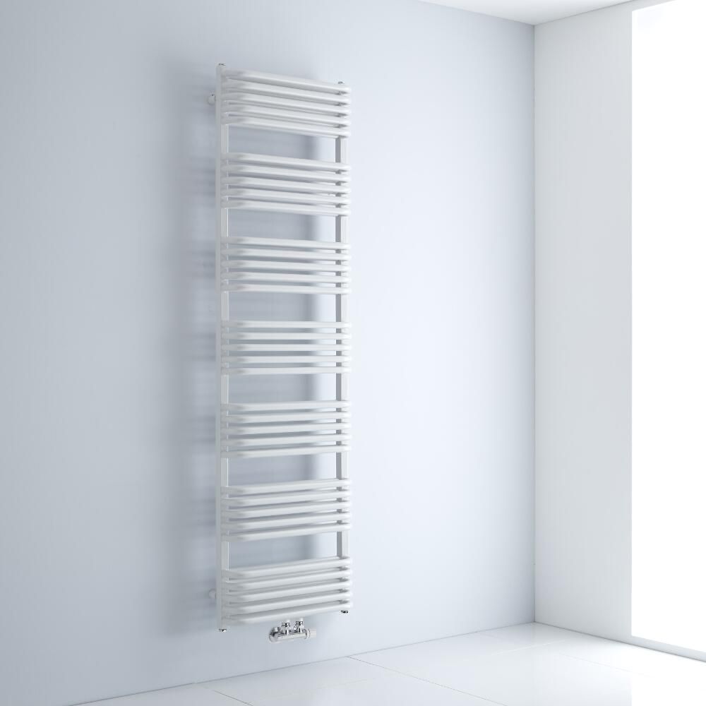 Milano Bow - White D-Bar Heated Towel Rail - 1800mm x 500mm