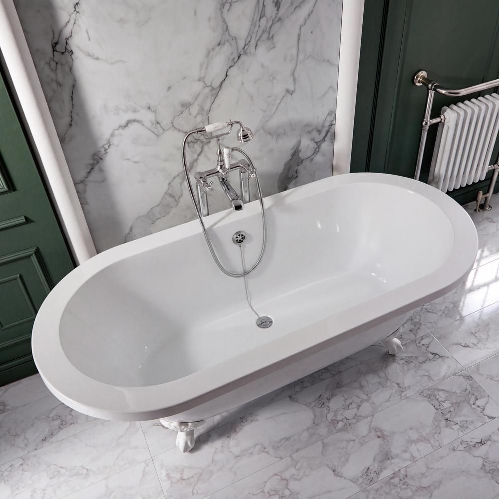 Milano Legend - 1780mm x 825mm Double Ended Roll Top Freestanding Bath with Choice of Feet