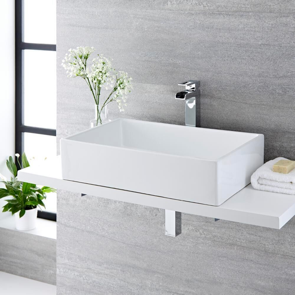 600X390mm Rectangular Ceramic Counter Top Basin