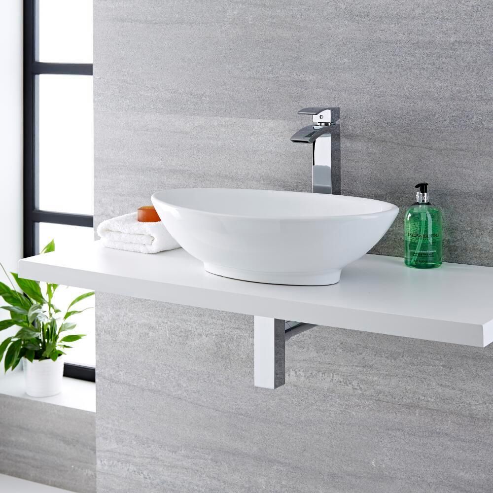 520x320mm Oval Ceramic Counter Top Basin
