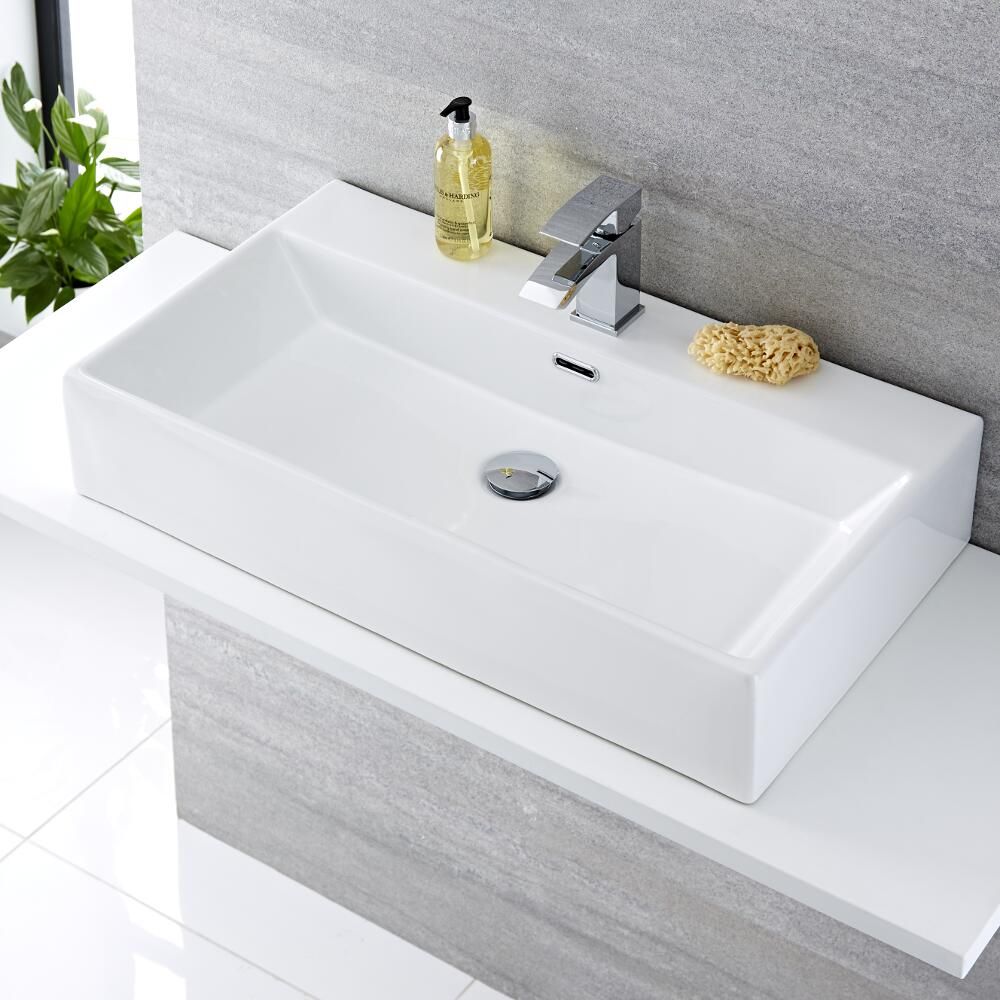 750x420 Ceramic Wall Hung Counter Top Basin