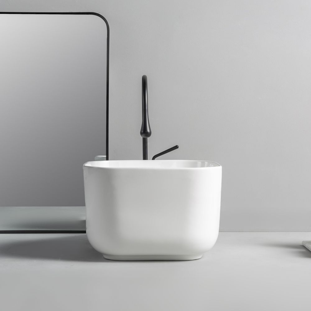 Milano Beckett - White Modern Square Countertop Basin - 370mm x 370mm (No Tap-Holes)
