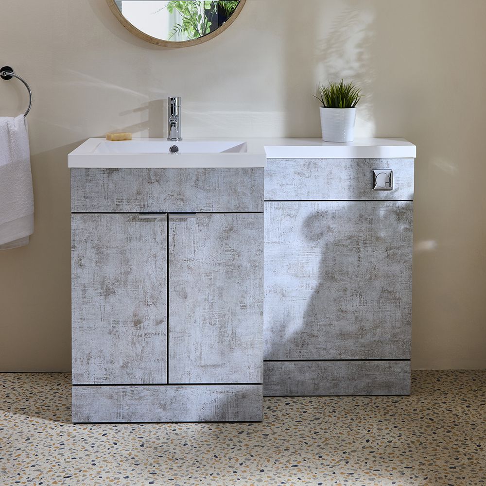 Milano Lurus - 1105mm Modern Vanity and WC Combination Unit (Excluding Pan) - Choice of Finish, Handles and Left / Right Hand Options