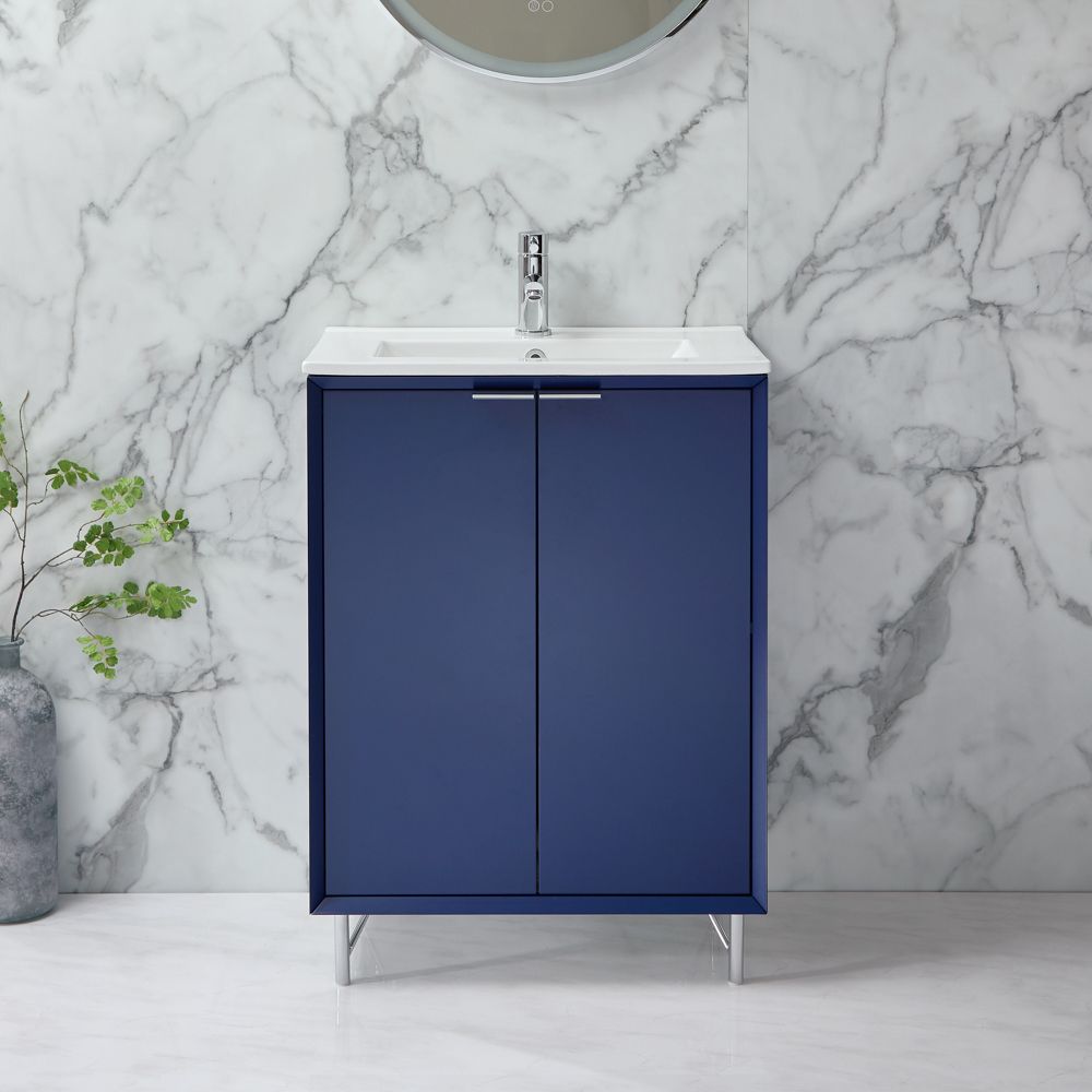 Milano Edge - 610mm Modern Vanity Unit with Basin - Choice of Finish and Handles