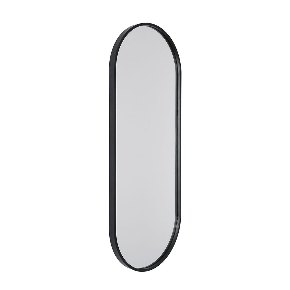 Milano - Black Oval Wall Hung Mirror - 1000mm x 400mm