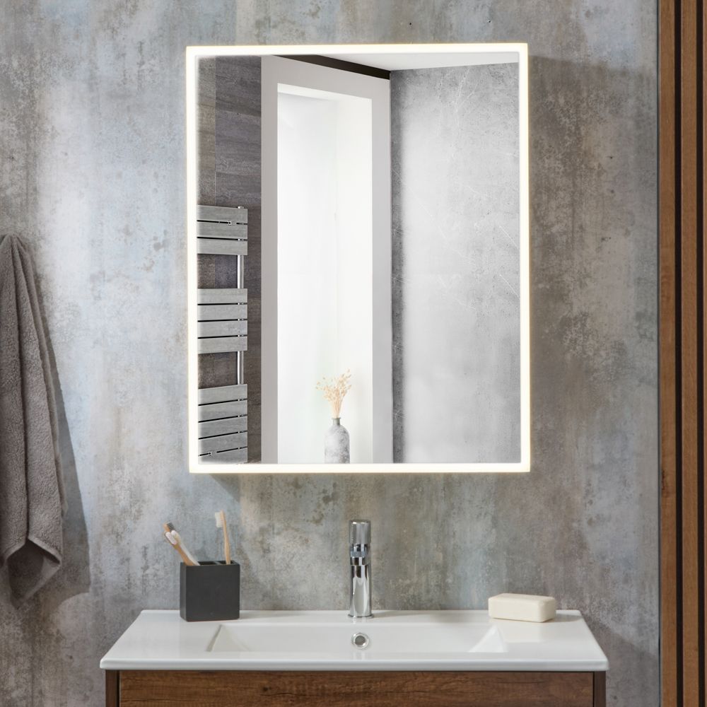 Milano Amelia - Modern LED Mirrored Cabinet - 600mm x 750mm