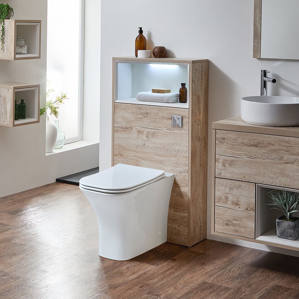 Milano Bexley - 600mm WC Unit with Avenham Back to Wall Toilet - Choice of Finish and LED Light