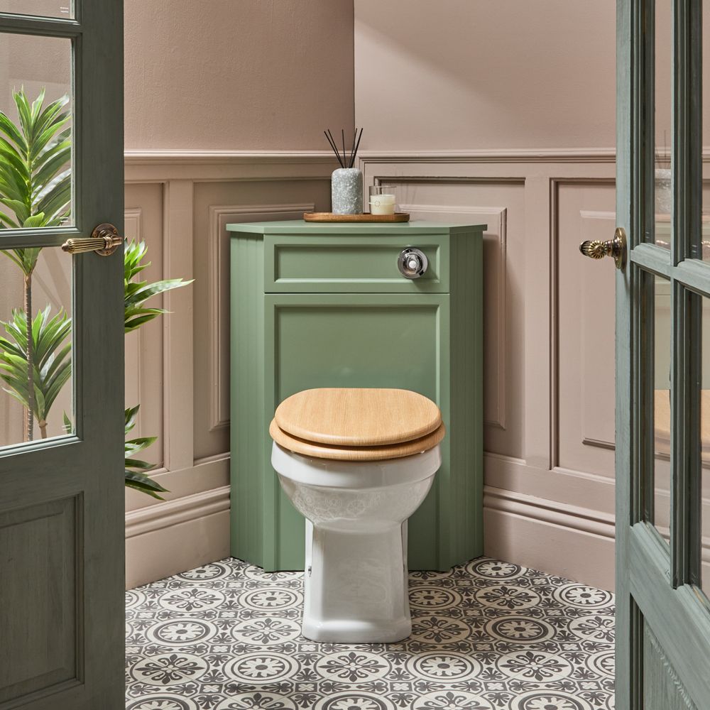 Milano Thornton - Traditional Corner WC Unit with Richmond Back to Wall Toilet - Choice of Finish and Seat