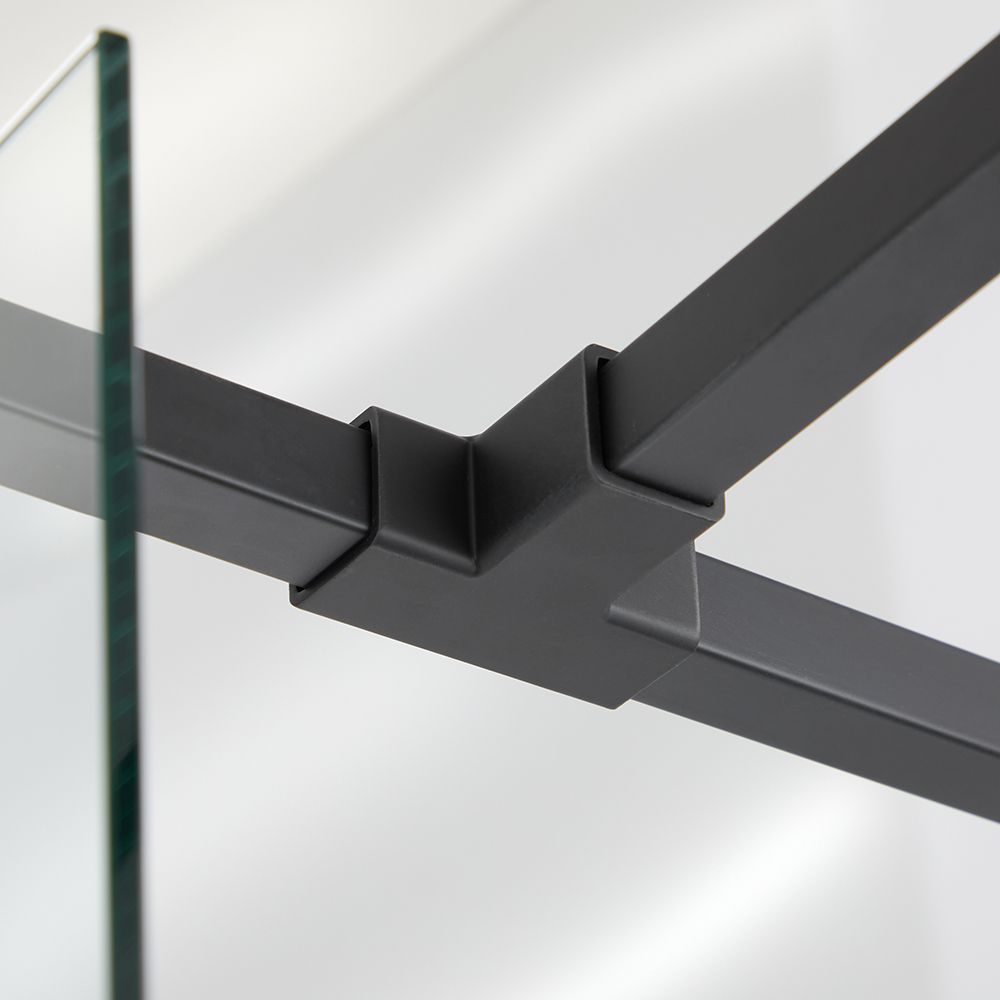 Milano Nero - Modern Square Shower Support Arm T Piece – Black