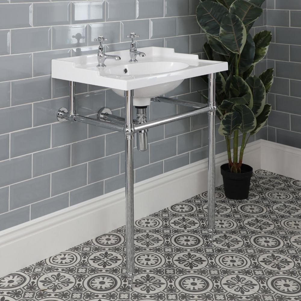Milano Elizabeth 630mm Traditional Basin and Washstand Choice of Finish