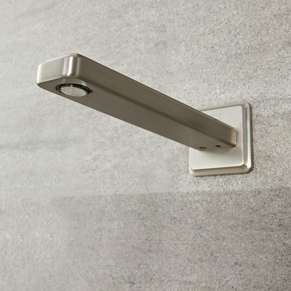Milano Ashurst - Wall Mounted Basin or Bath Spout - Brushed Nickel
