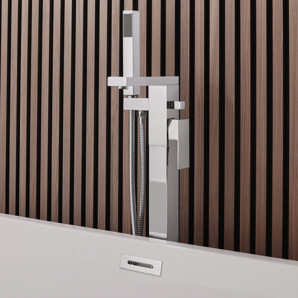 Milano - Modern Square Freestanding Bath Shower Mixer Tap with Hand Shower - Choice of Finish