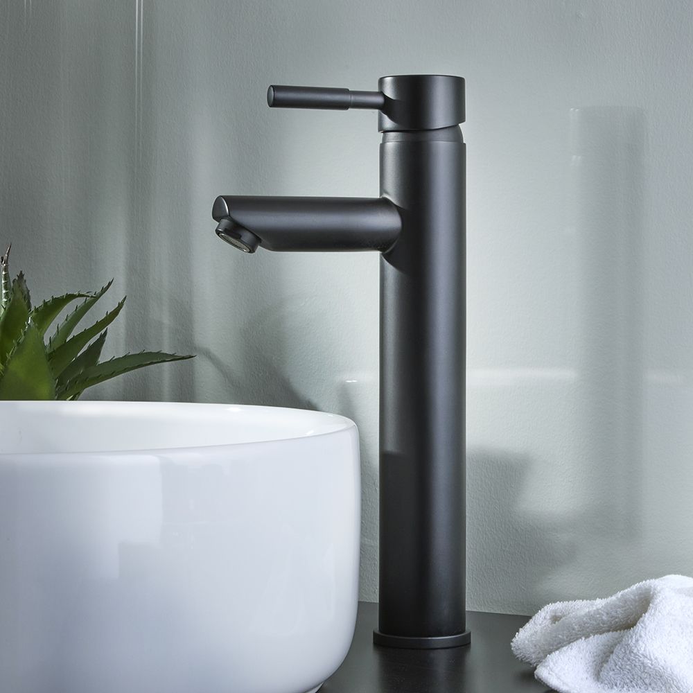 Milano - Modern Round High Rise Mono Basin Mixer Tap - Choice of Finish