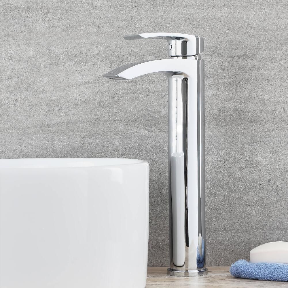Milano Razor - Modern High Rise Mono Basin Mixer Tap - Chrome