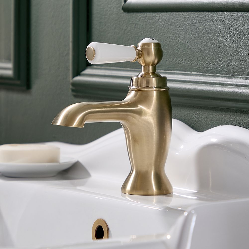 Milano Elizabeth - Traditional Single Lever Mono Basin Tap - Brushed Brass