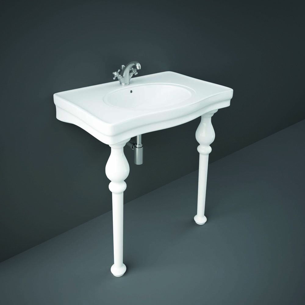 RAK Washington - Gloss White Traditional Console Basin - 845mm x 575mm - Choice of Tap-Holes