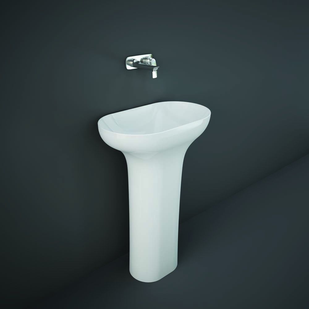 RAK Des - Gloss White Modern Freestanding Basin - 600mm x 350mm (No Tap-Holes)