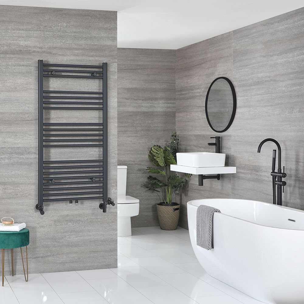 Milano Neva Dual Fuel - Anthracite Heated Towel Rail - Choice of Size