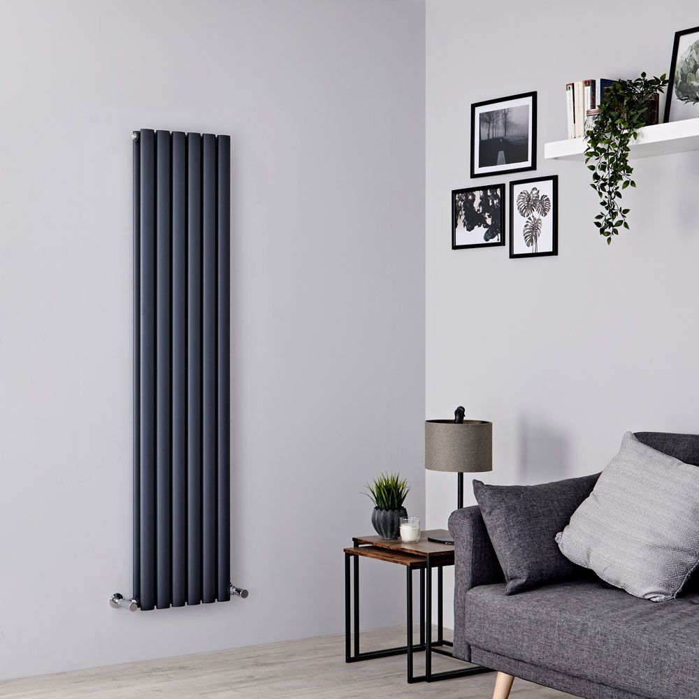 Milano Aruba - Anthracite Vertical Designer Radiator - 1600mm x 354mm (Double Panel)