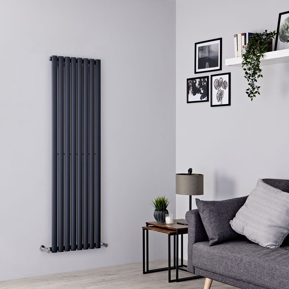Milano Aruba - Anthracite Vertical Designer Radiator - 1600mm x 472mm (Single Panel)