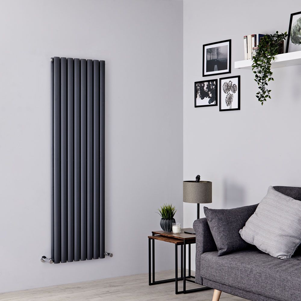 Milano Aruba - Anthracite Vertical Designer Radiator - 1600mm x 472mm (Double Panel)