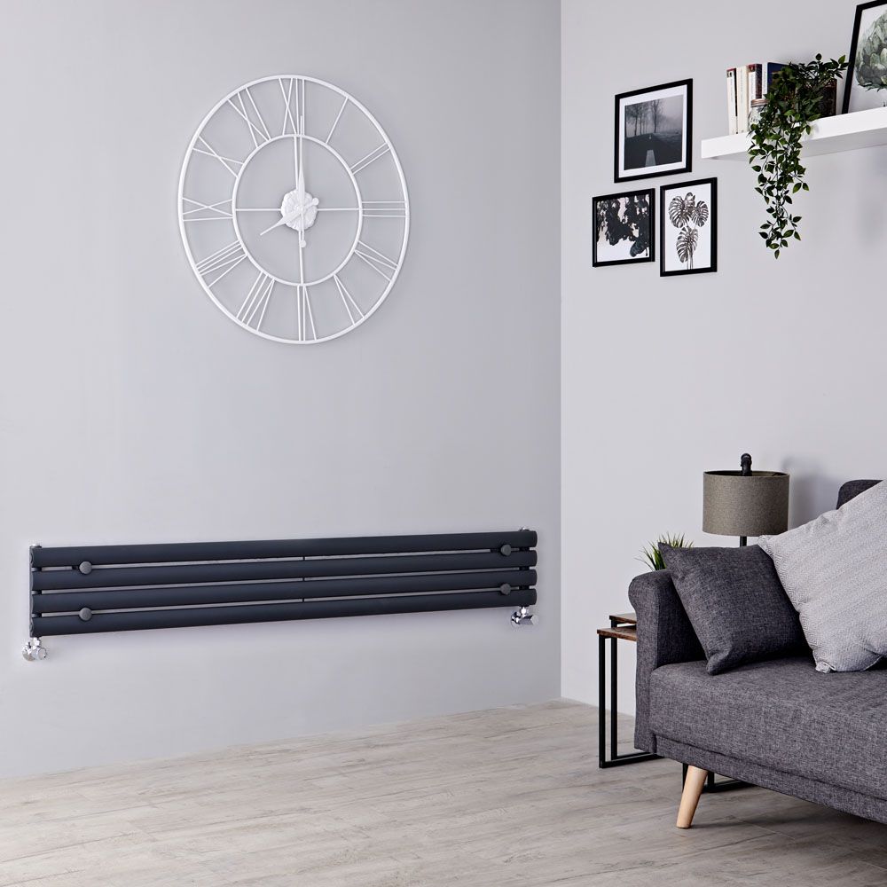 Milano Aruba - Anthracite Horizontal Designer Radiator - 236mm x 1600mm (Single Panel)