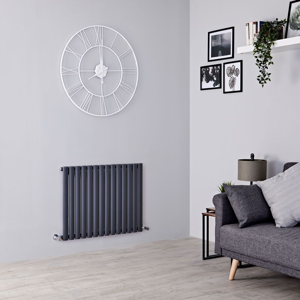 Milano Aruba - Anthracite Horizontal Designer Radiator - 635mm x 826mm (Single Panel)