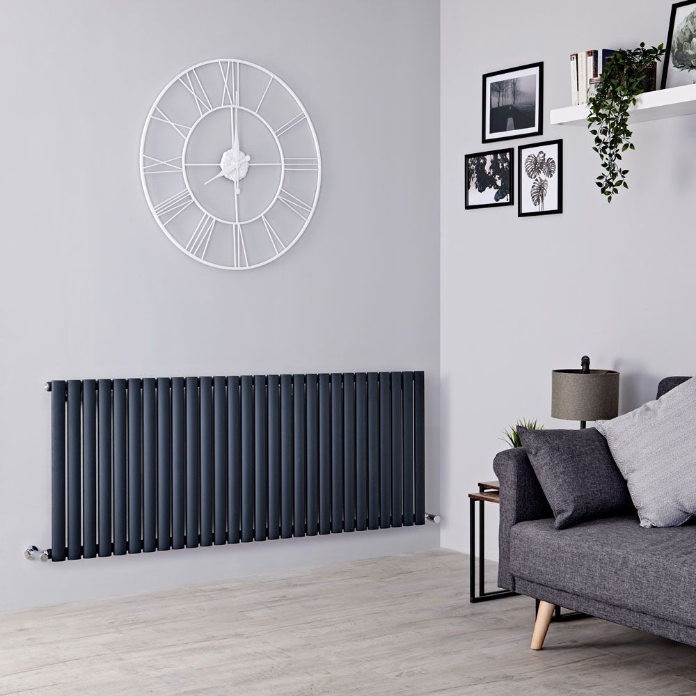 Milano Aruba - Anthracite Horizontal Designer Radiator - 635mm x 1652mm (Single Panel)