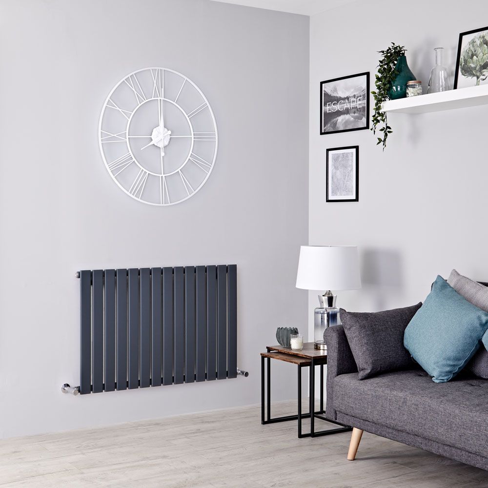 Milano Alpha - Anthracite Flat Panel Horizontal Designer Radiator - 635mm x 980mm (Single Panel)