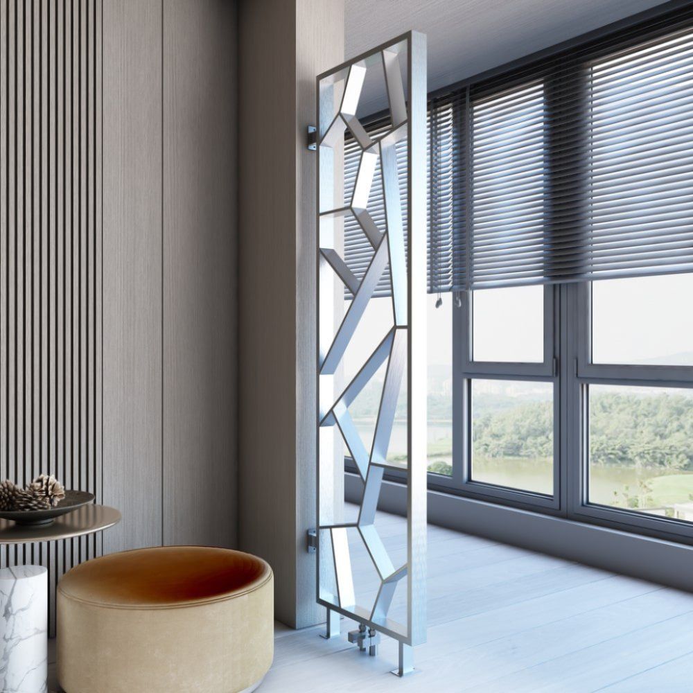 Milano Tria - Satin Polished Vertical Designer Radiator - 1900mm x 550mm