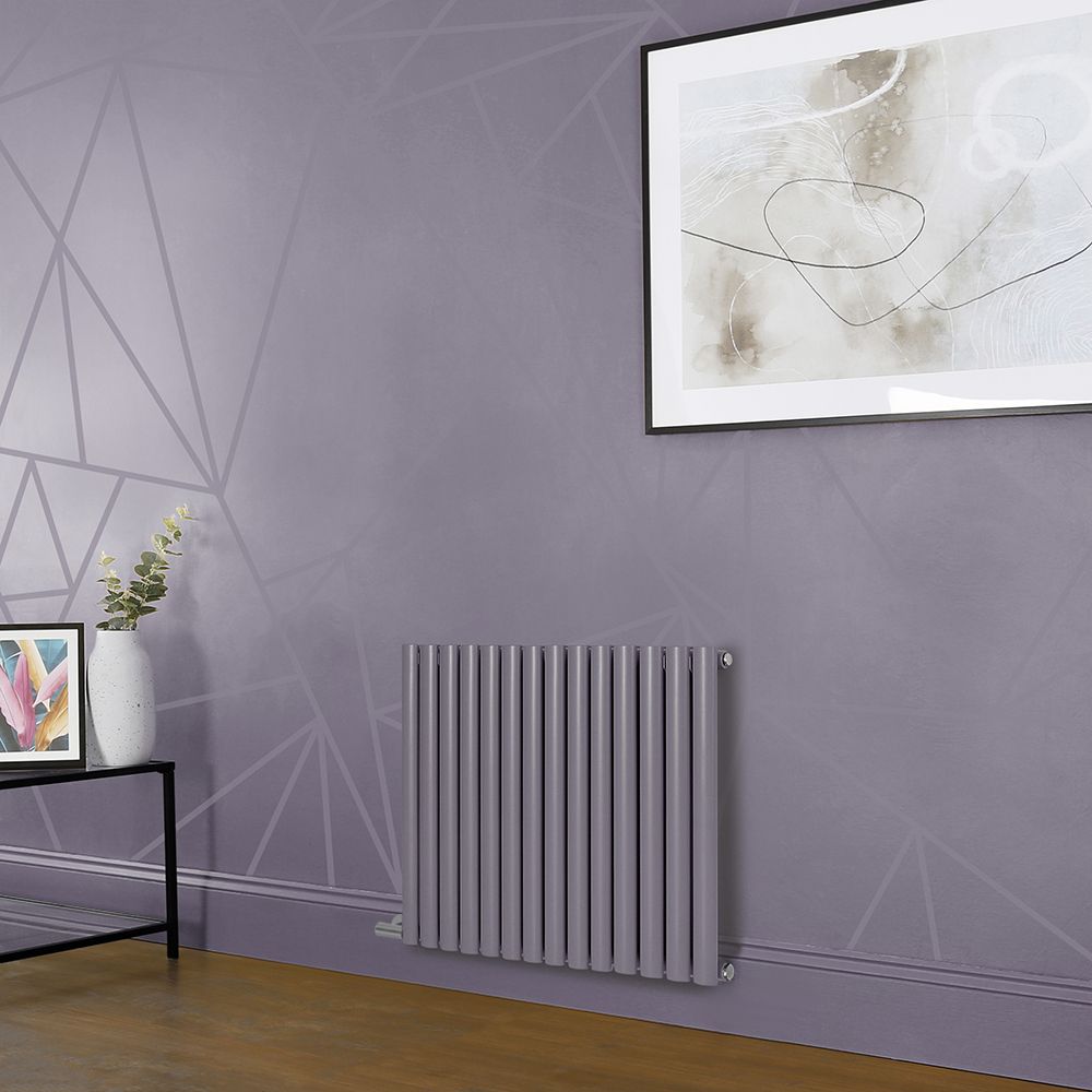 Milano Aruba - Electric Dahlia Purple Horizontal Designer Radiator - 635mm Tall - Choice of Size, Thermostat and Cable Cover
