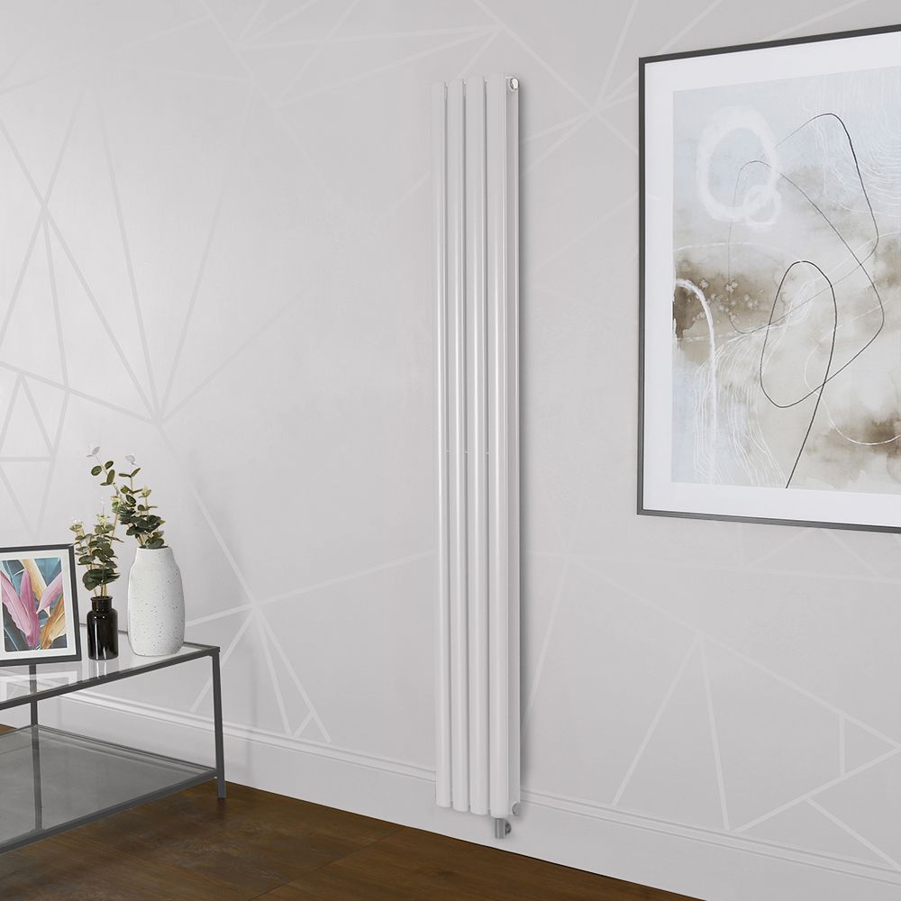 Milano x ECOSO Aruba - Electric Rose Petal Pink Vertical Designer Radiator - Choice of Size and Wi-Fi Thermostat