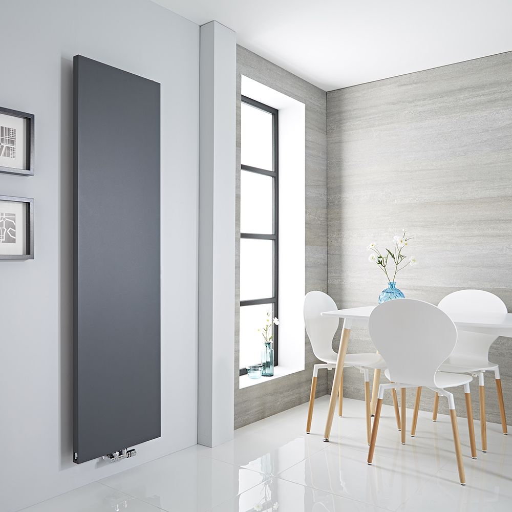 Milano Riso - Anthracite Vertical Designer Radiator - 1800mm x 500mm (Single Panel)