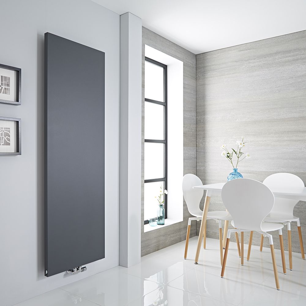 Milano Riso - Anthracite Vertical Designer Radiator - 1800mm x 600mm (Single Panel)