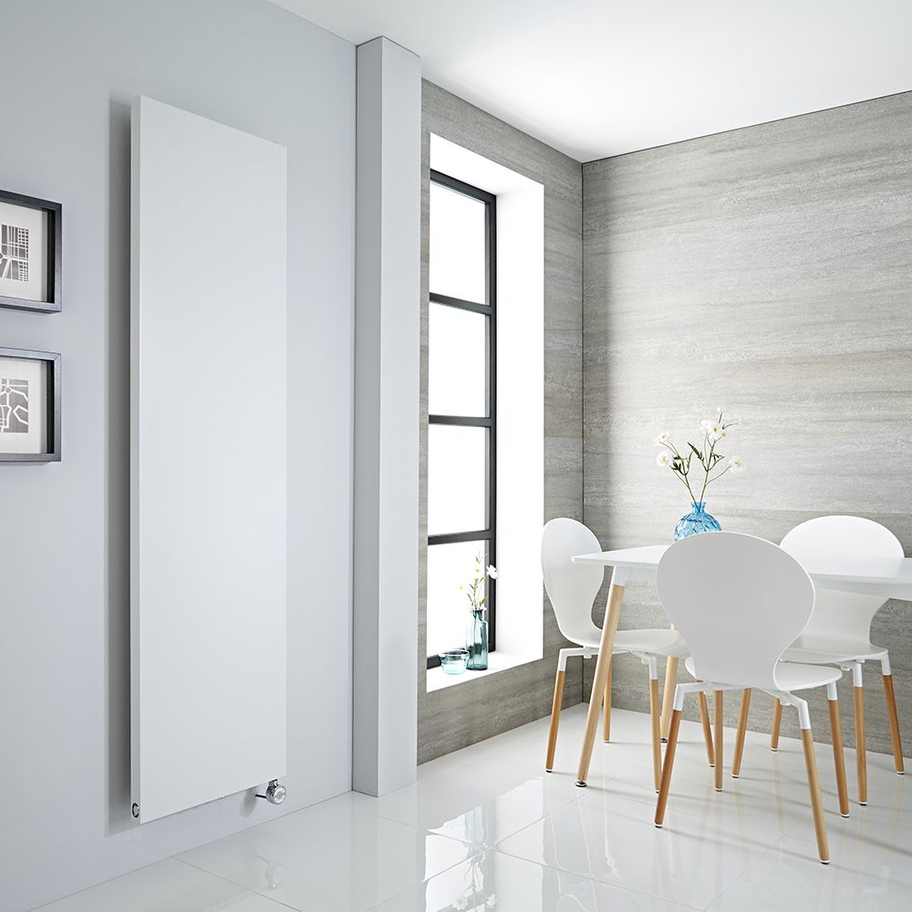 Milano x ECOSO Riso - White Electric Flat Panel Vertical Designer Radiator - 1800mm x 500mm (Single Panel)