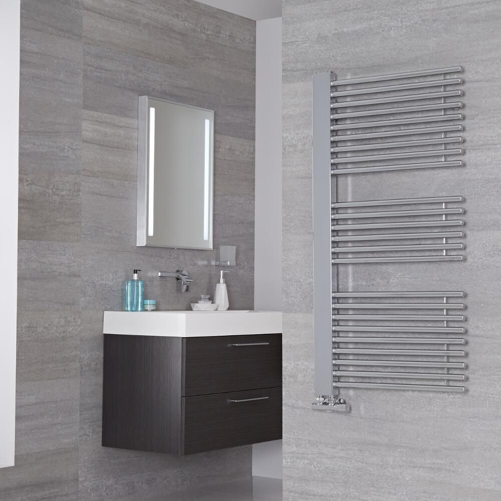 Lazzarini Way Grando - Chrome Designer Heated Towel Rail - 1190mm x 600mm
