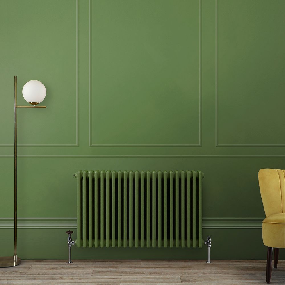 Milano Windsor - Horizontal Traditional Triple Column Radiator - Choice of Green Finishes and Sizes