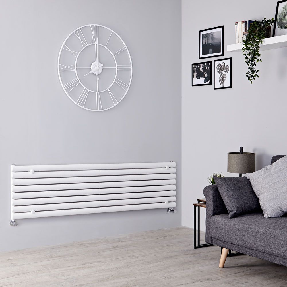 Milano Aruba - White Horizontal Designer Radiator - 472mm x 1600mm (Single Panel)