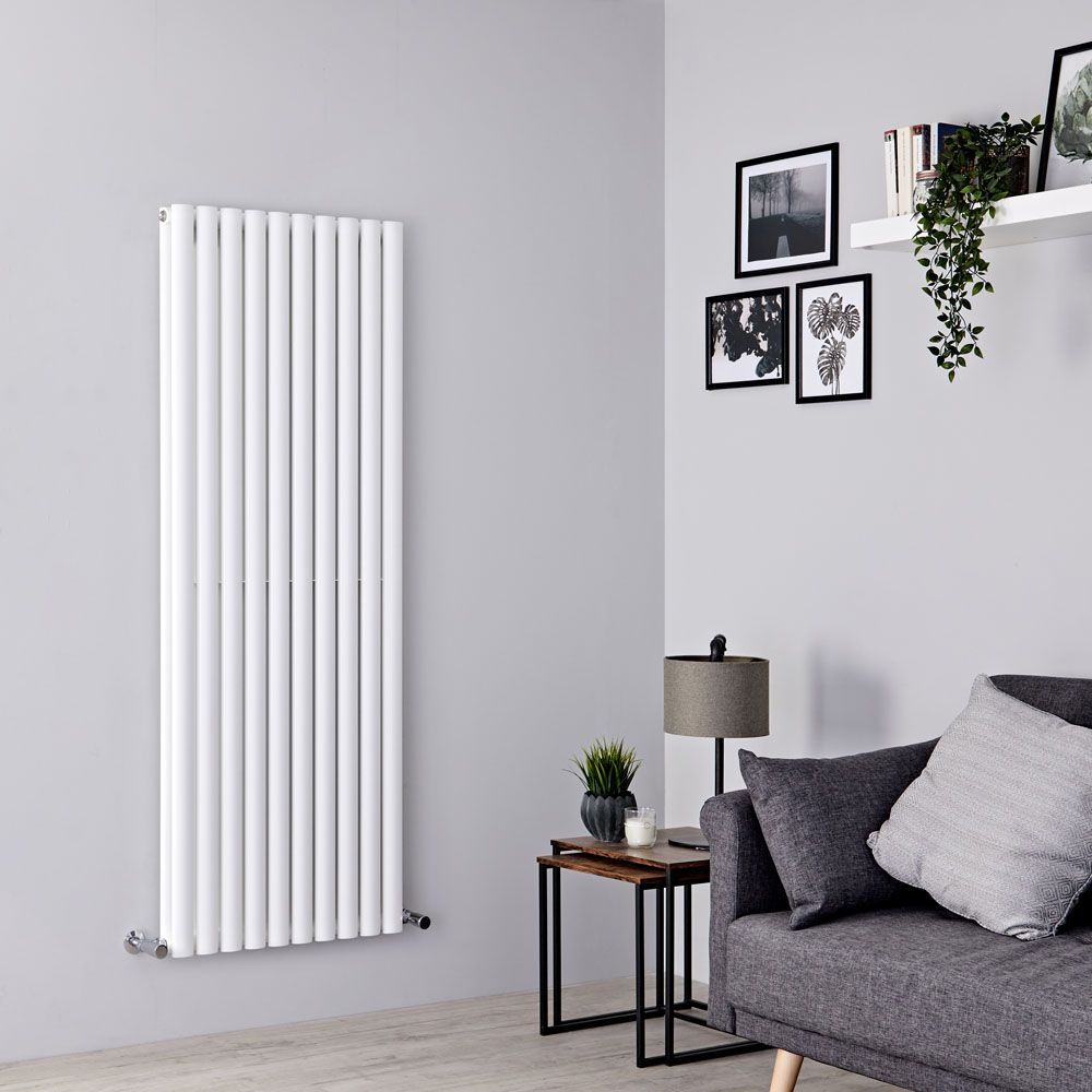 Milano Aruba - White Vertical Designer Radiator - 1600mm x 590mm (Double Panel)