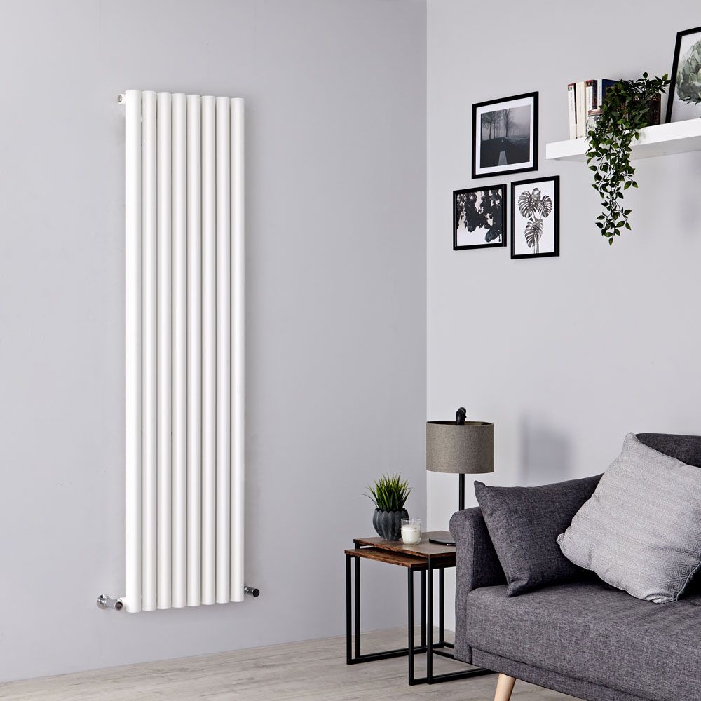 Milano Java - White Vertical Designer Radiator - 1600mm x 472mm (Single Panel)