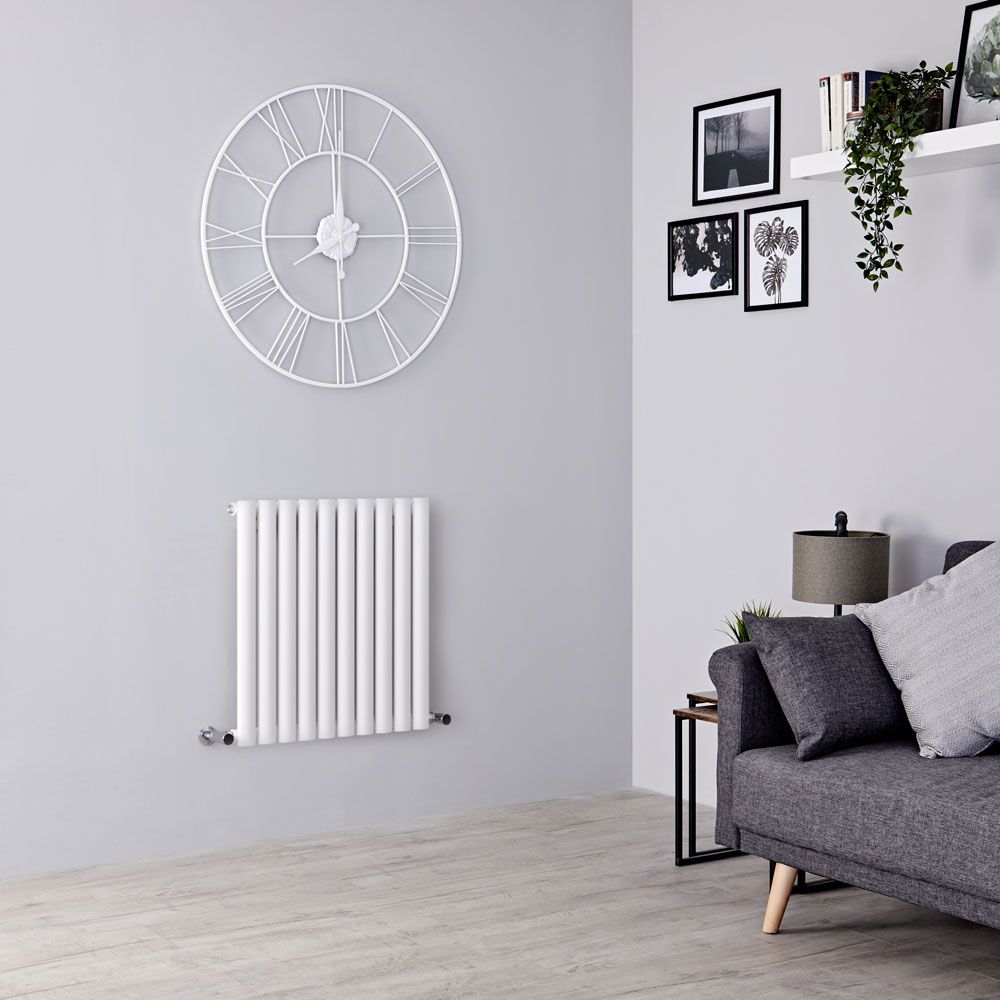 Milano Aruba - White Horizontal Designer Radiator - 635mm x 590mm (Single Panel)