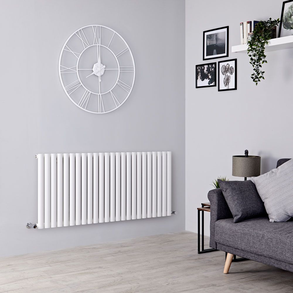 Milano Aruba - White Horizontal Designer Radiator - 635mm x 1416mm (Single Panel)