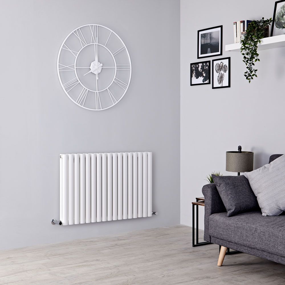 Milano Aruba - White Horizontal Designer Radiator - 635mm x 1000mm (Double Panel)